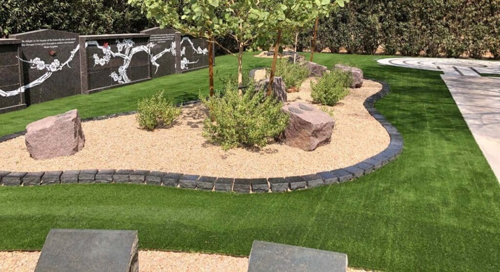 mortuary artificial turf installation